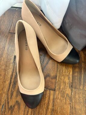 torrid Nude and Black Cap-Toe Heels